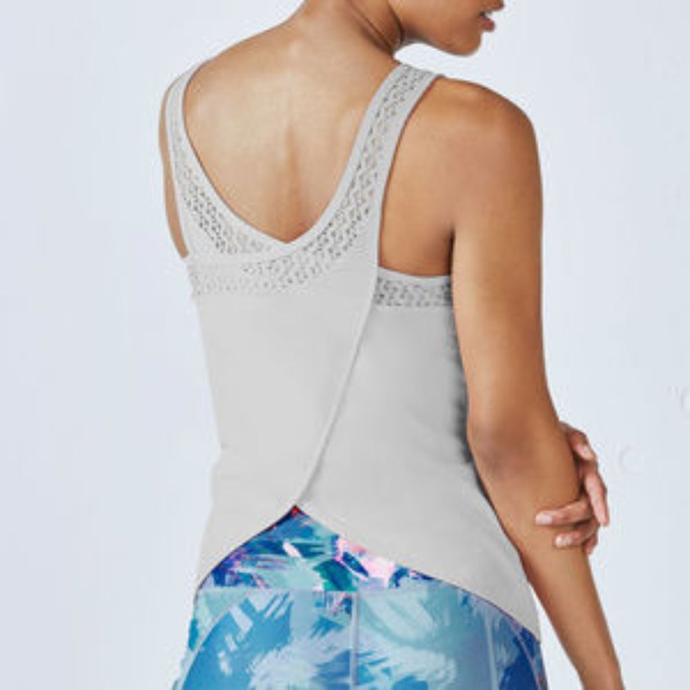 Fabletics gray Dani open tulip back tank t…